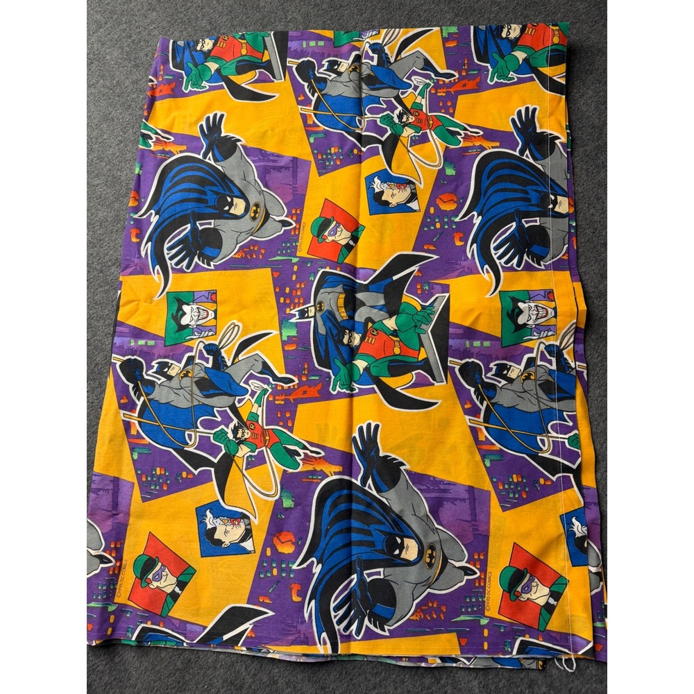 Vintage 1995 Batman Forever Twin Flat Sheet DC Comics Joker Two-Face Robin Bibb